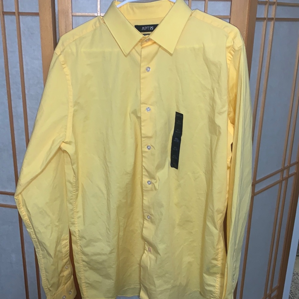 APT9 Dandelion Yellow Long Sleeve Button Down          Size: 36/37